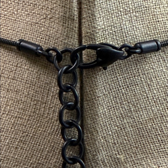 Brighton Black Cord Necklace with Silver Circle Pendant - Picture 4 of 5